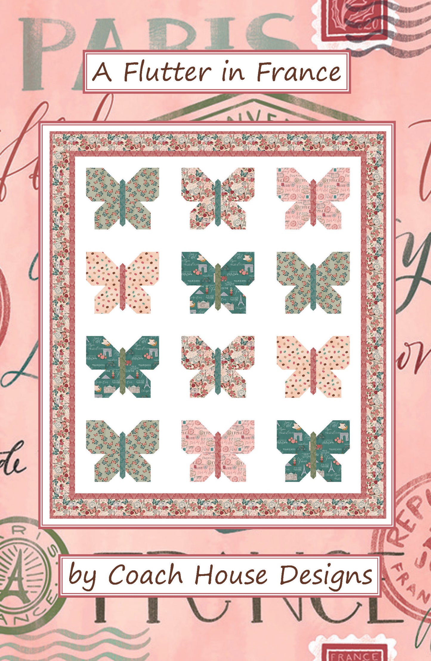 A Flutter in France Downloadable PDF Quilt Pattern (Pre-Order)