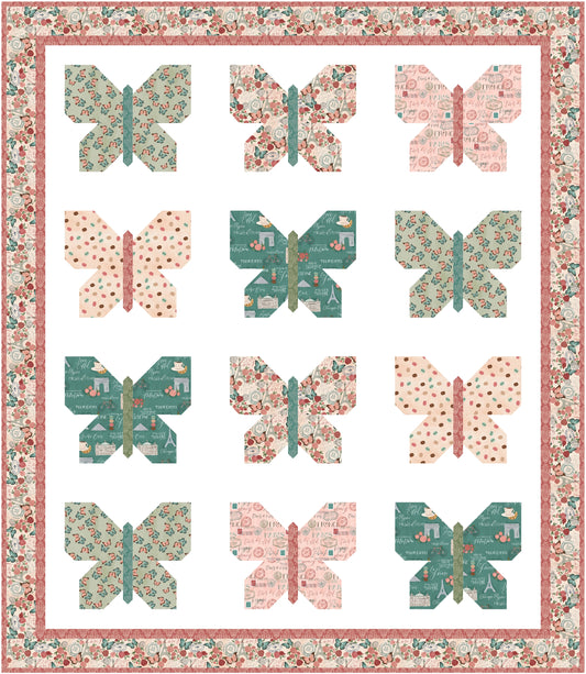 A Flutter in France Quilt Pattern (Pre-Order)