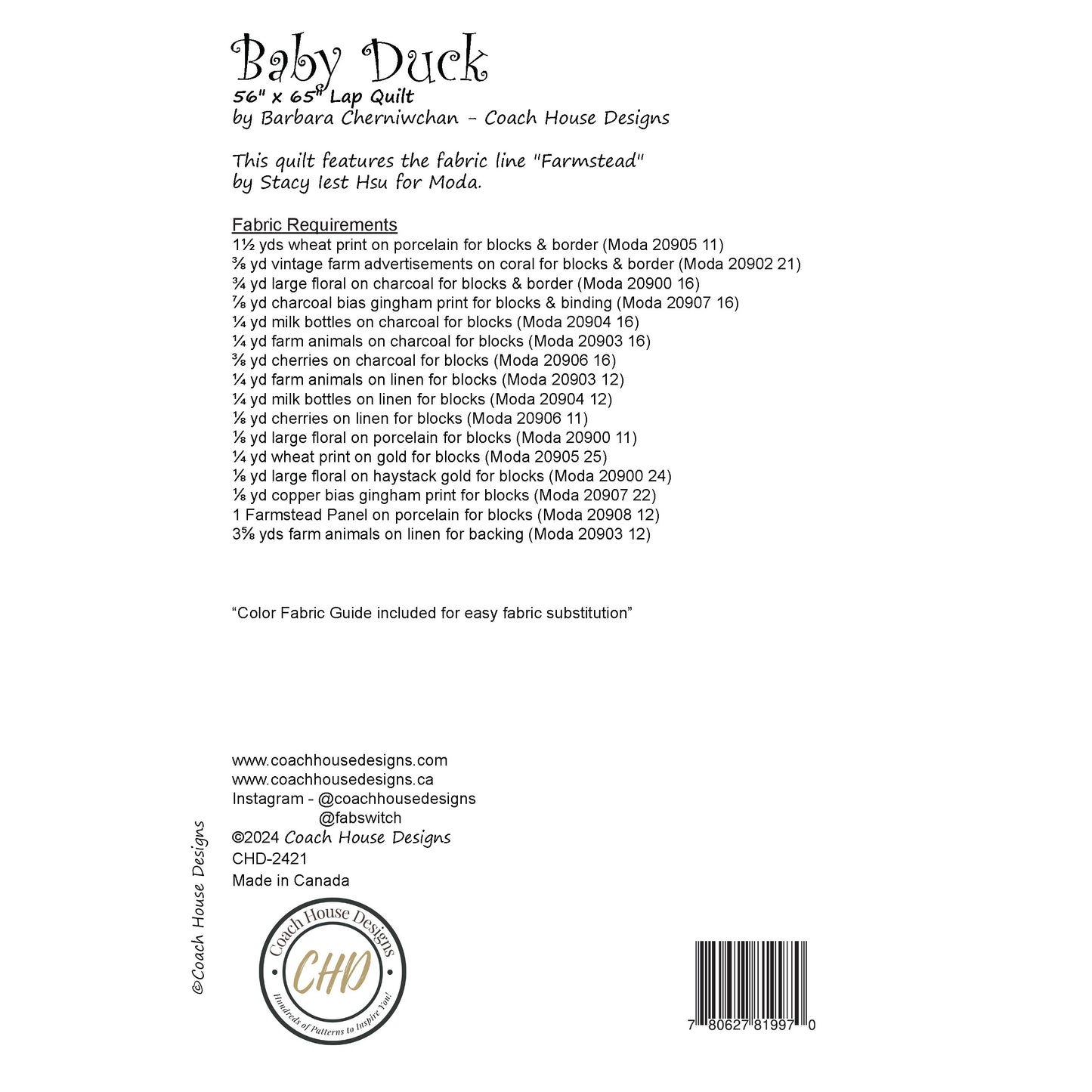 Baby Duck Downloadable PDF Quilt Pattern