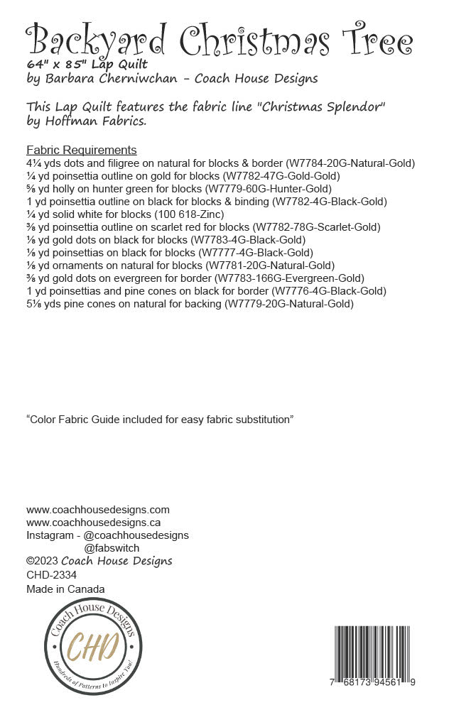 Backyard Christmas Tree Quilt Pattern