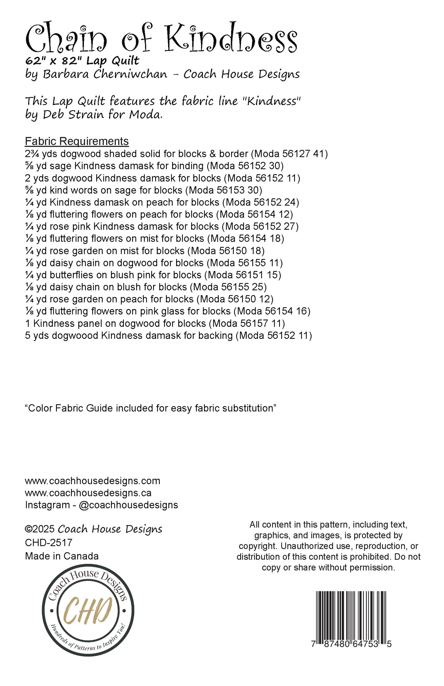 Chain of Kindness Downloadable PDF Quilt Pattern (Pre-Order)