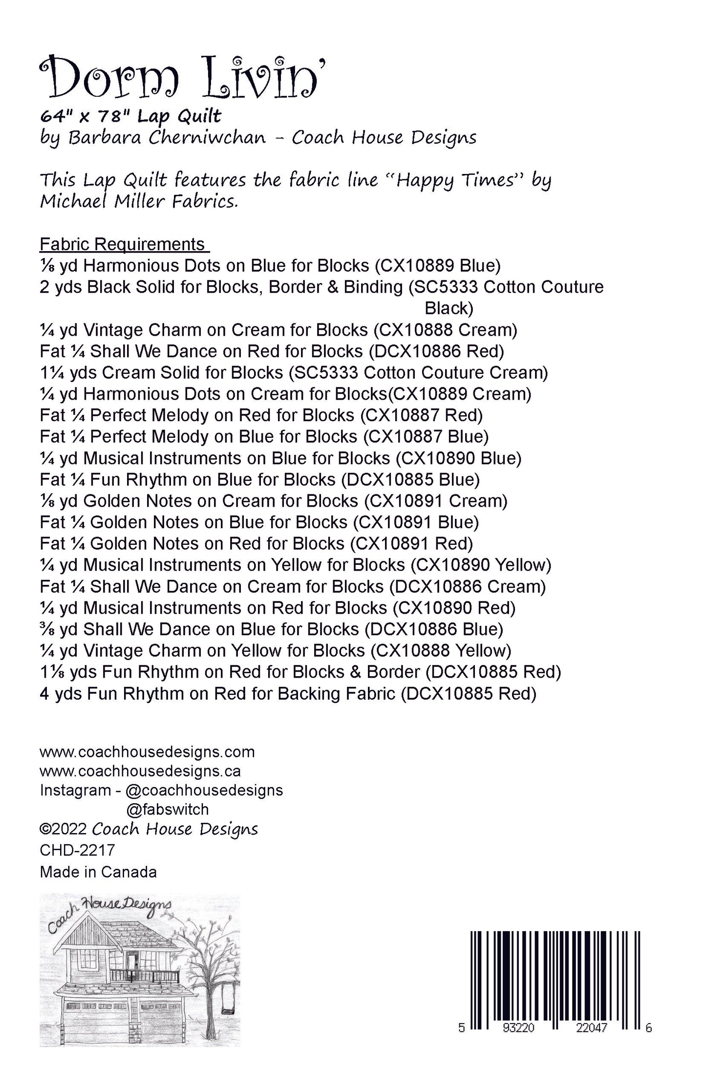 Dorm Livin Quilt Pattern