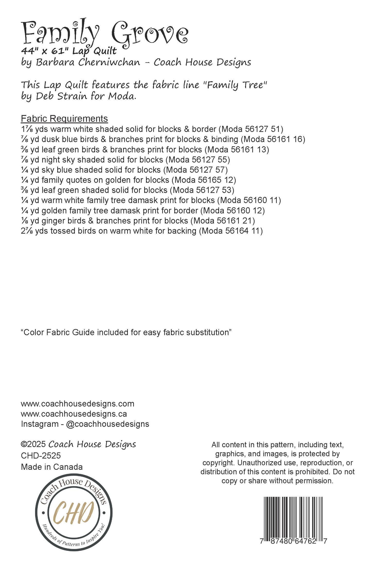 Family Grove Downloadable PDF Quilt Pattern (Pre-Order)