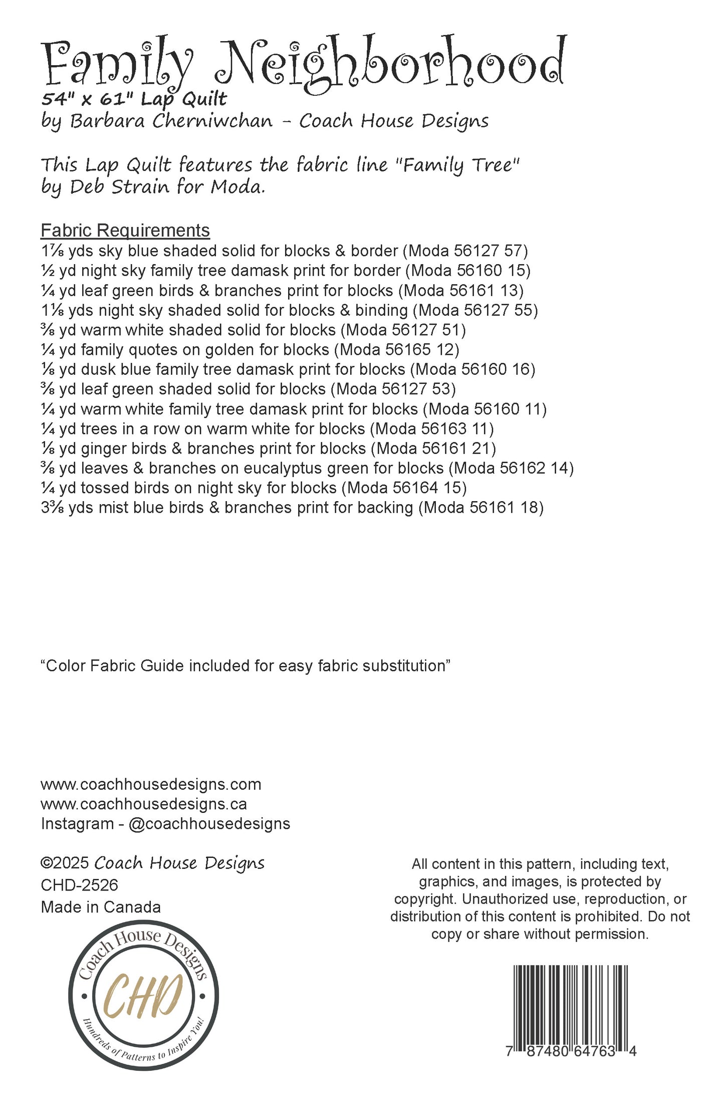 Family Neighborhood Downloadable PDF Quilt Pattern (Pre-Order)