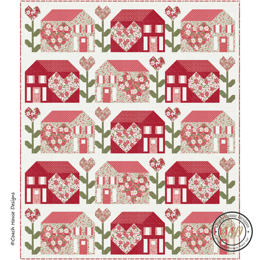 Love Blooms at Home Downloadable PDF Quilt Pattern