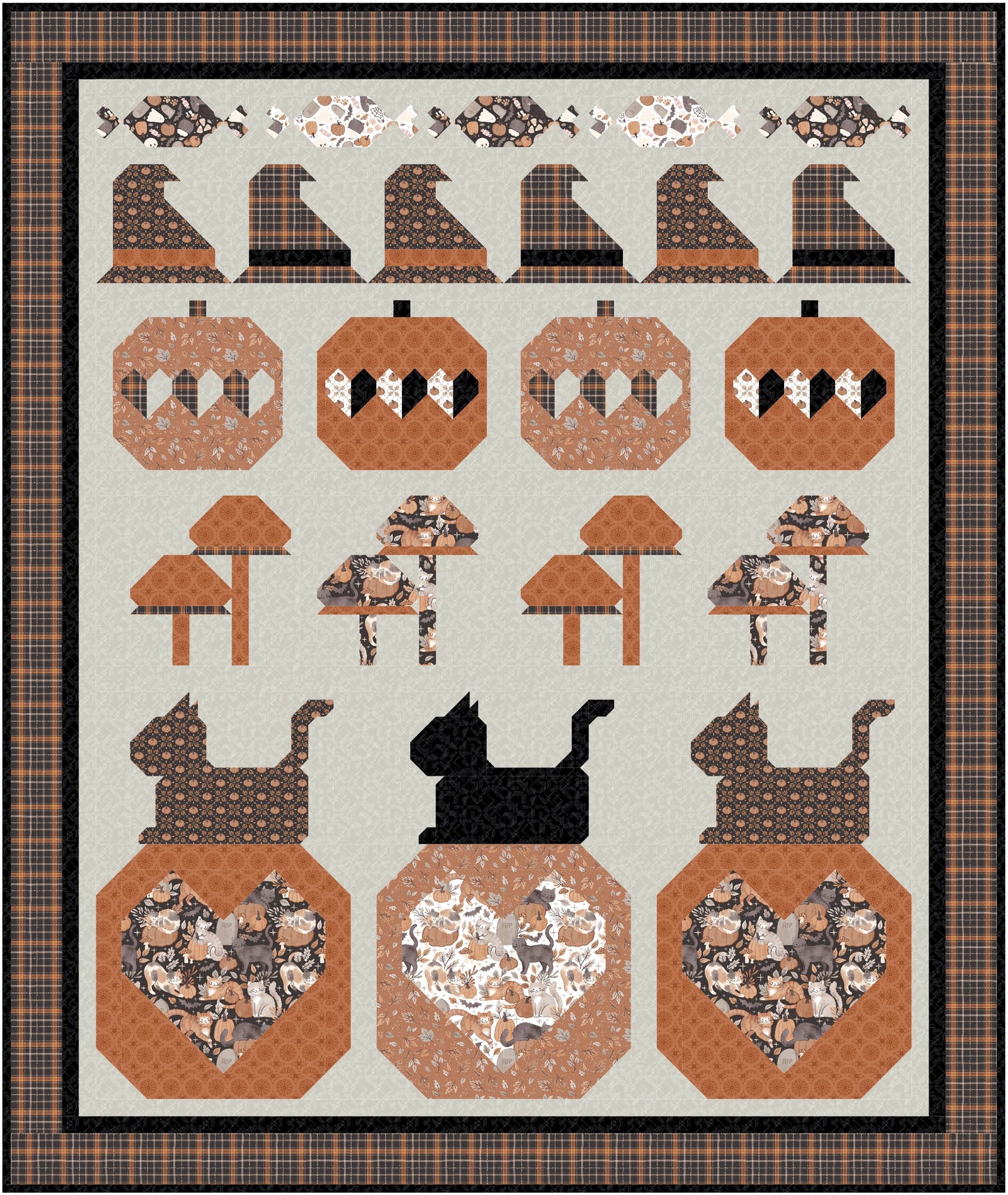 Meow-loween Downloadable PDF Quilt Pattern (Pre-Order)