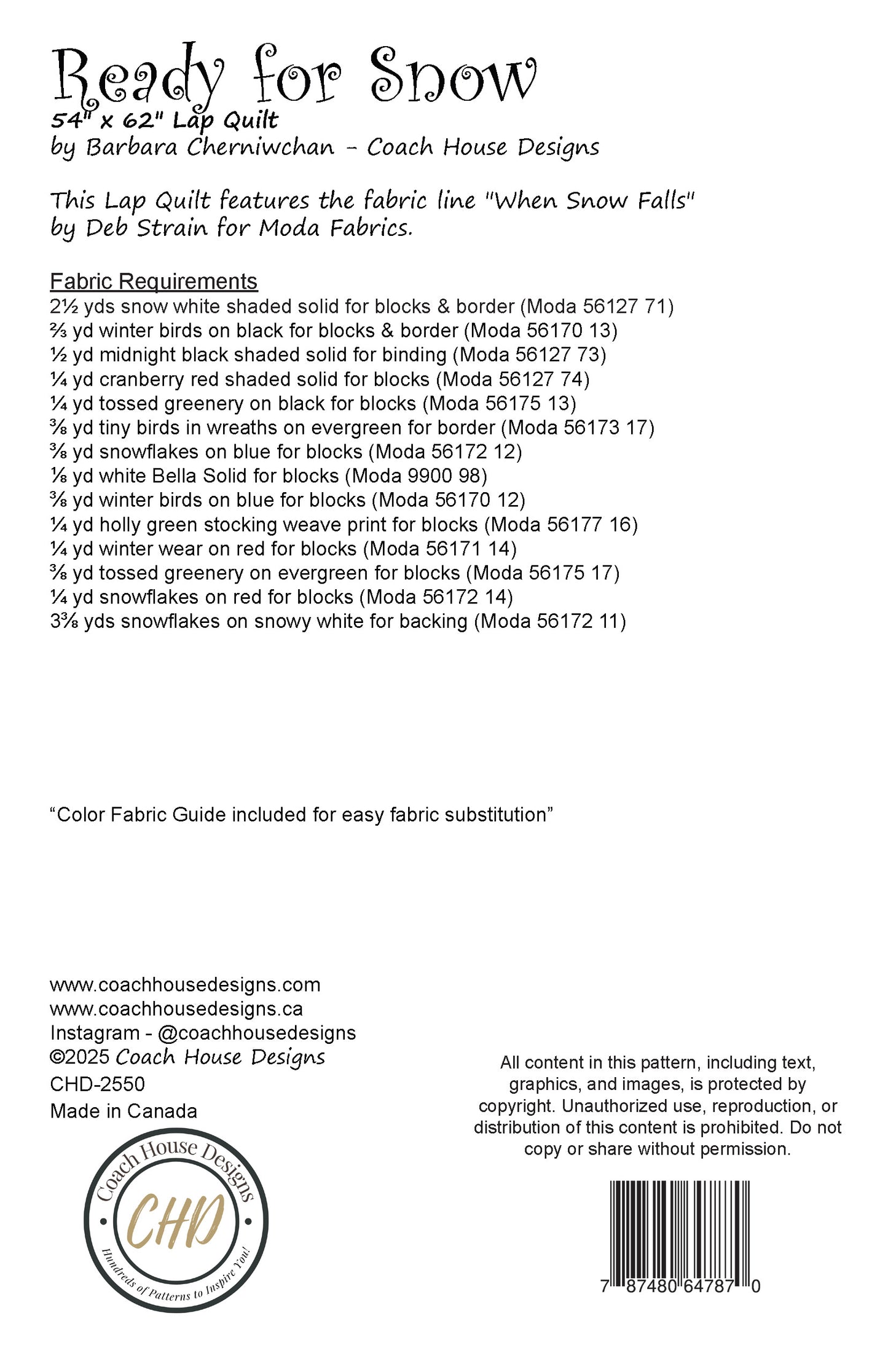 Ready for Snow Quilt Pattern (Pre-Order)