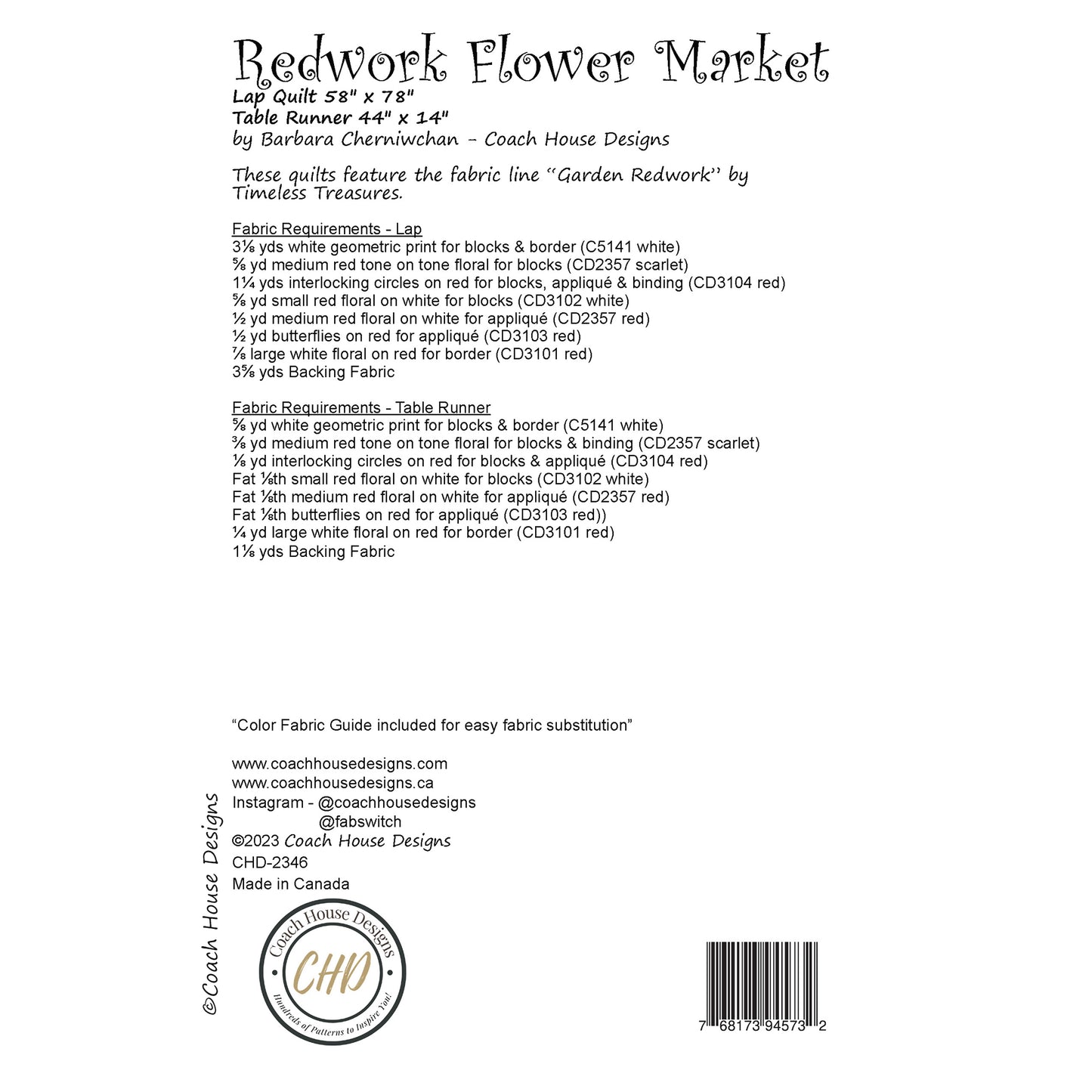 Redwork Flower Market Downloadable PDF Quilt Pattern