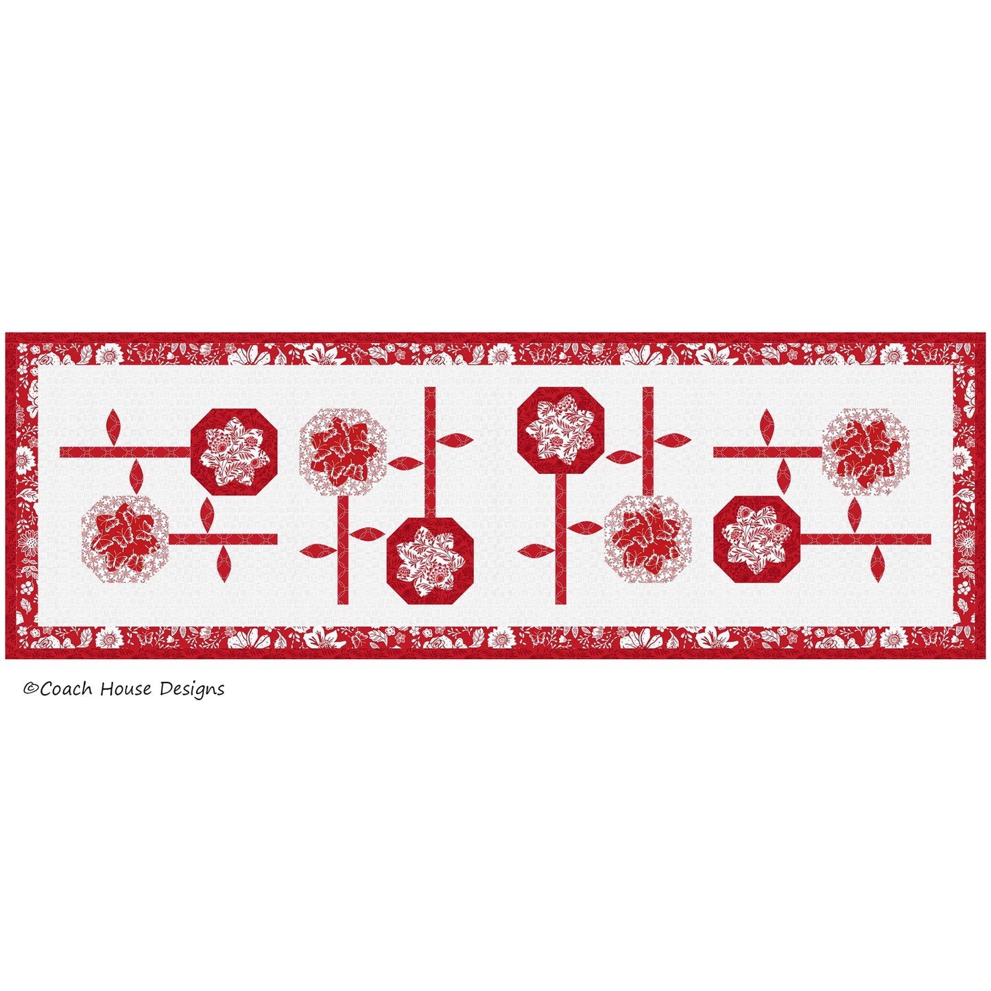 Redwork Flower Market Downloadable PDF Quilt Pattern