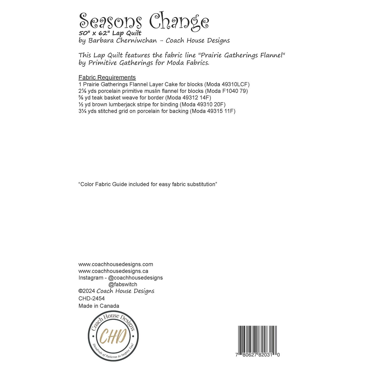 Seasons Change Quilt Pattern