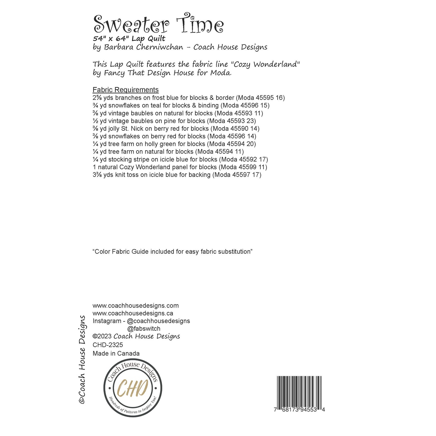 Sweater Time Quilt Pattern