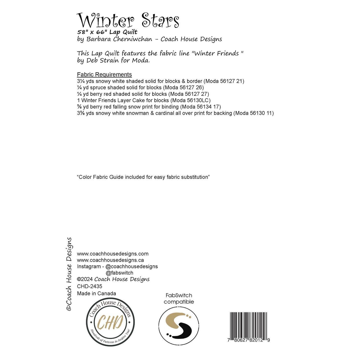 Winter Stars Downloadable PDF Quilt Pattern