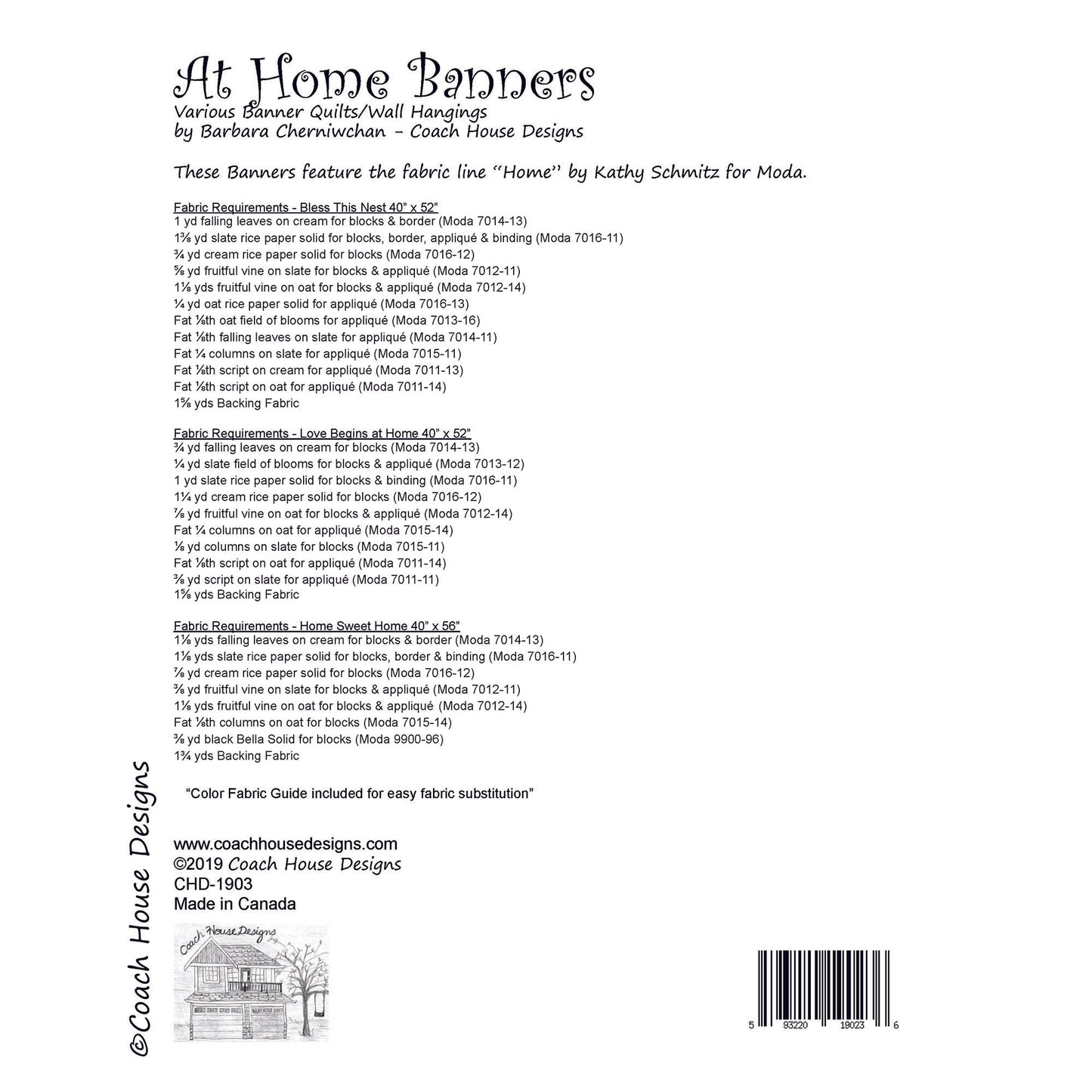 At Home Banners Downloadable PDF Quilt Pattern