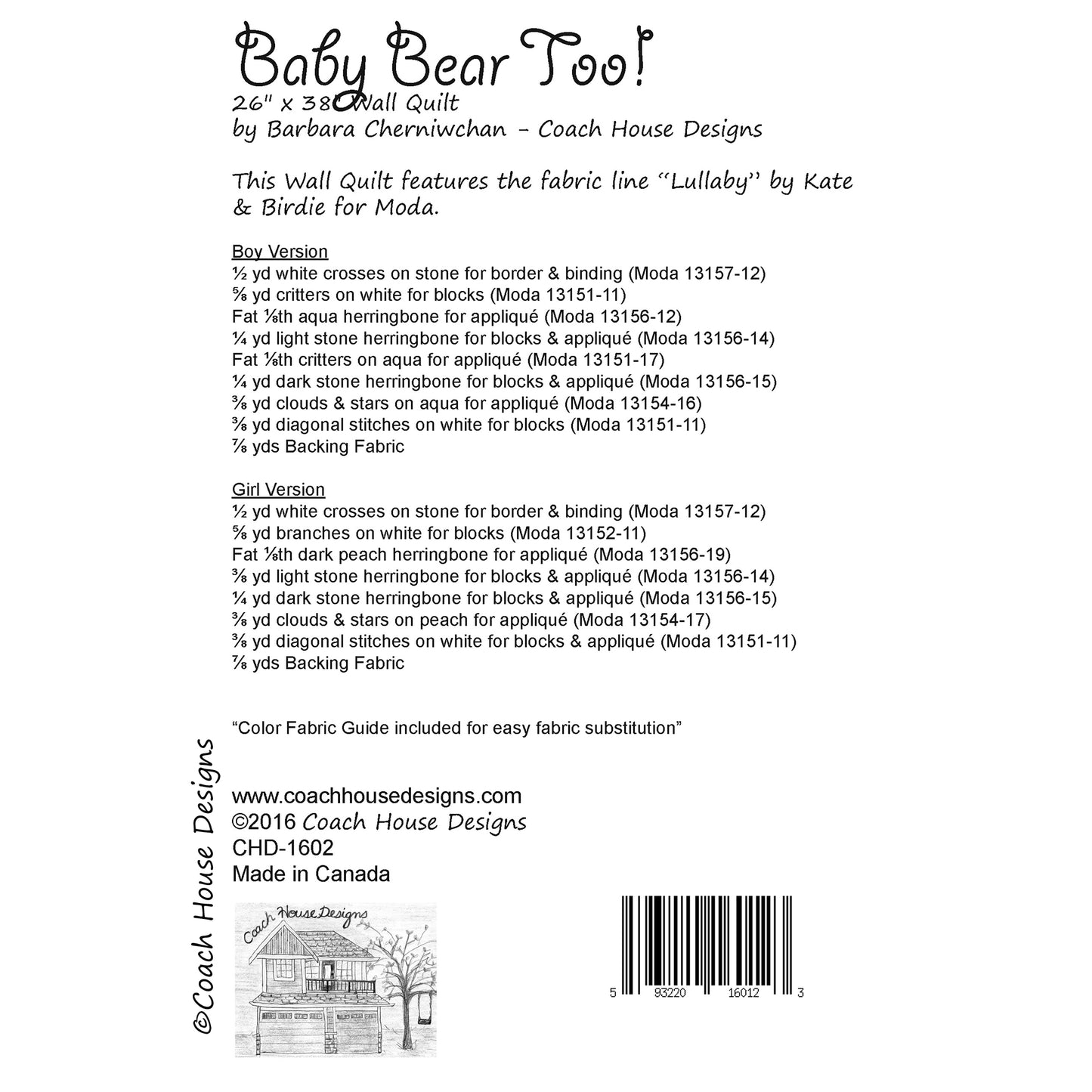 Baby Bear Too! Quilt Pattern