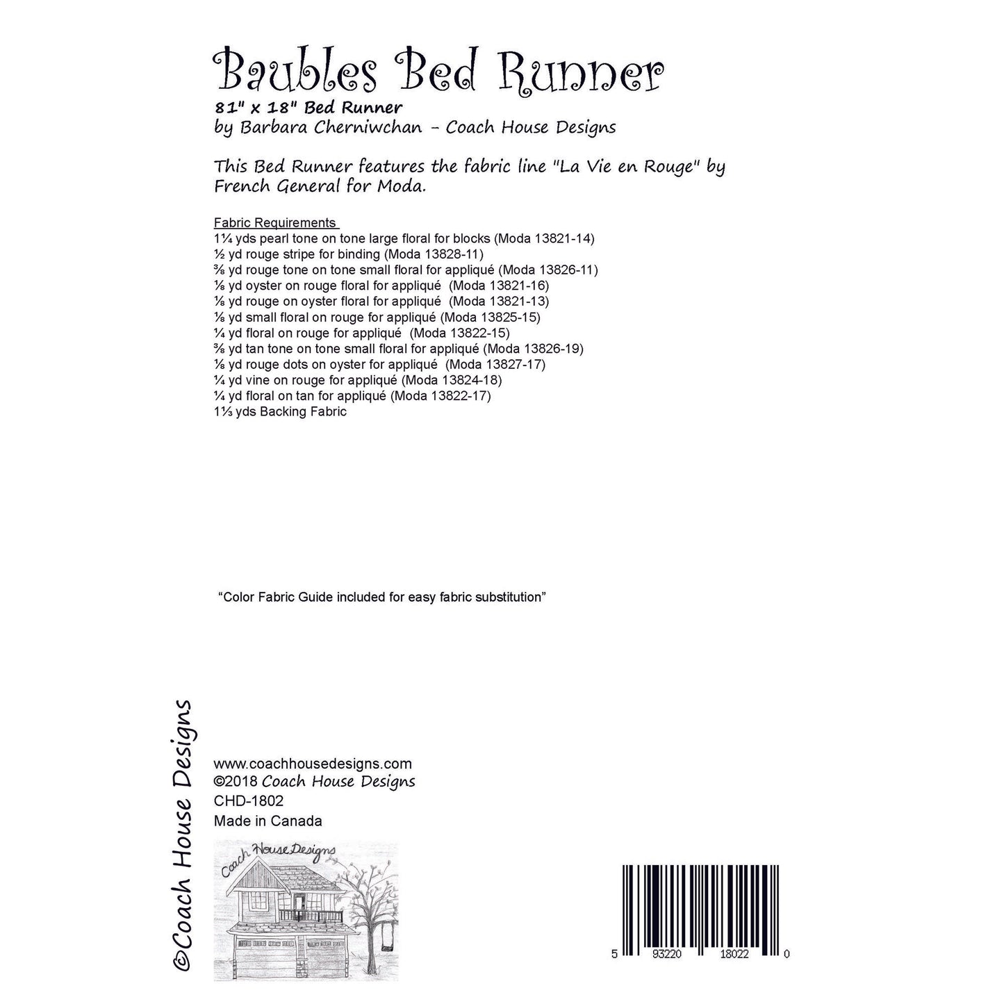 Baubles Bed Runner Downloadable PDF Quilt Pattern