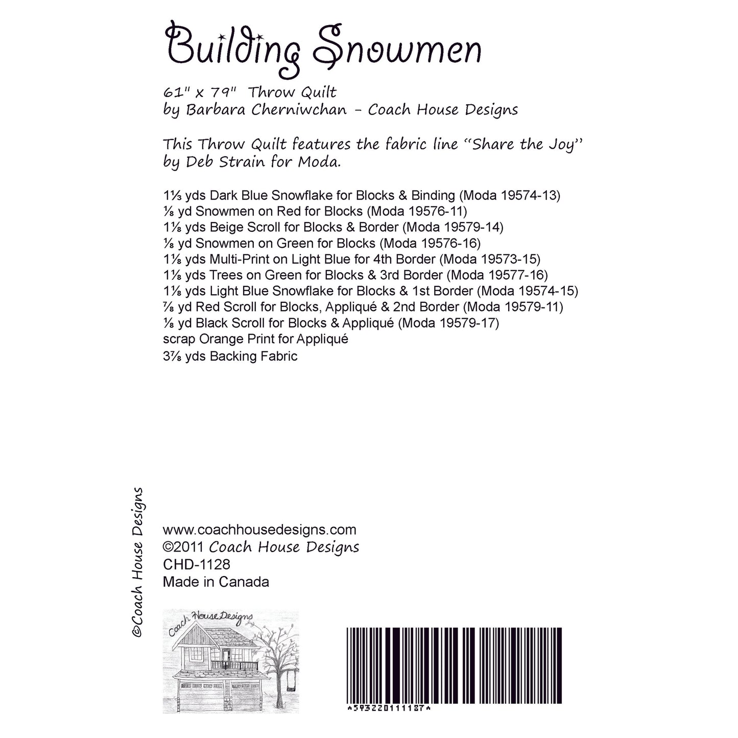 Building Snowmen Quilt Pattern