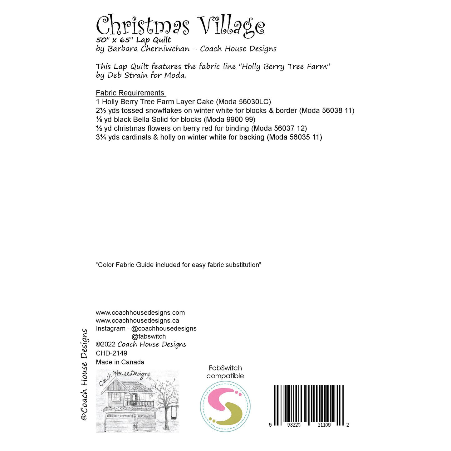 Christmas Village Downloadable PDF Quilt Pattern