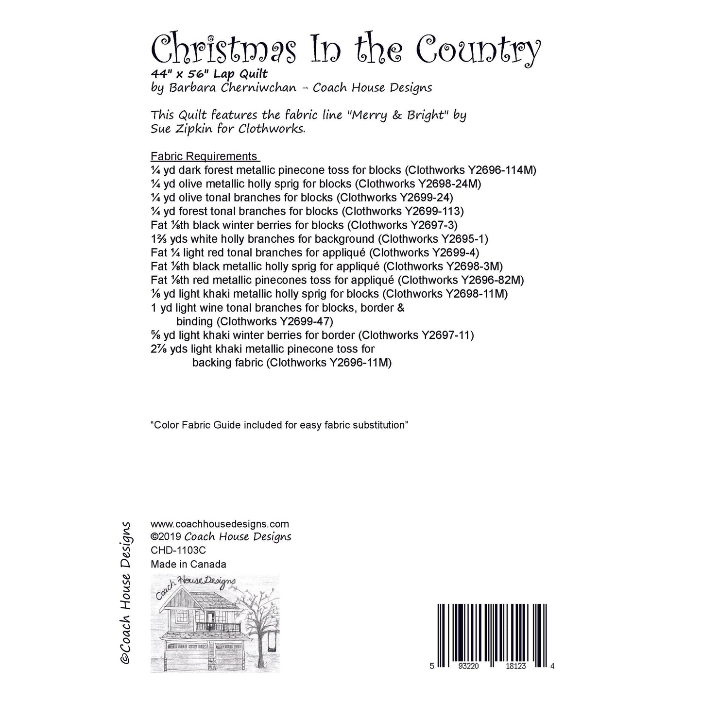 Christmas in the Country (Clothworks) Downloadable PDF Quilt Pattern
