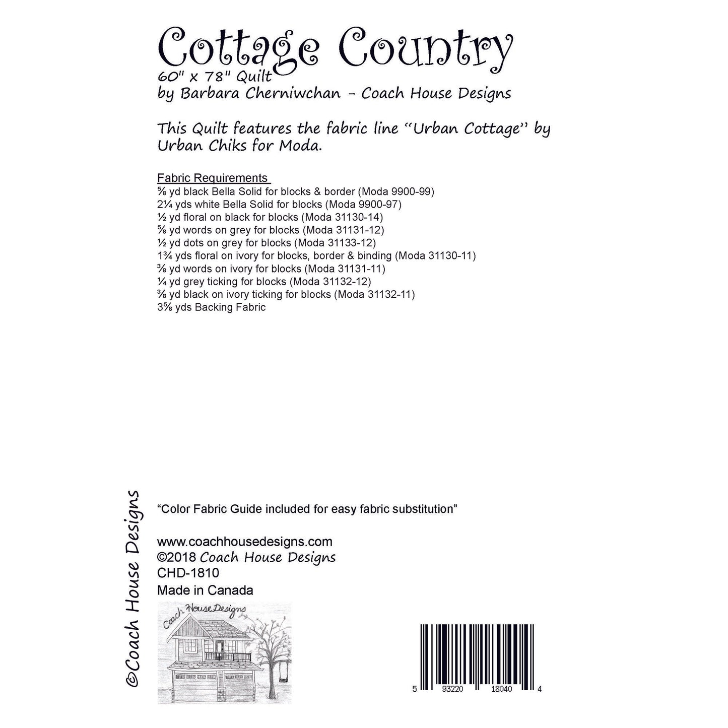 Cottage Country Downloadable PDF Quilt Pattern