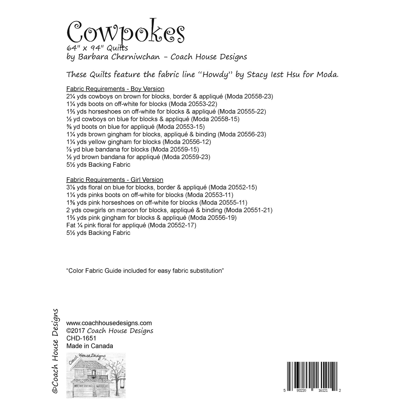 Cowpokes Quilt Pattern