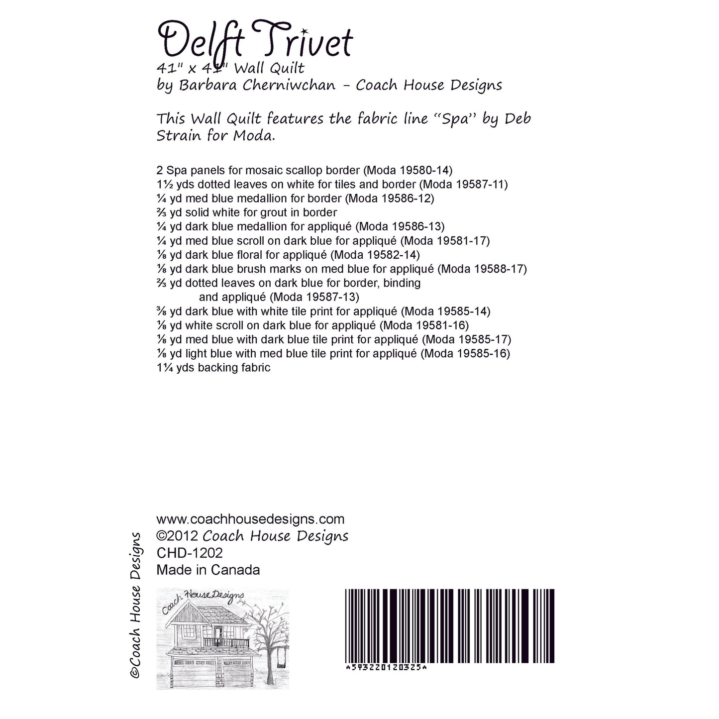 Delft Trivet Quilt Pattern