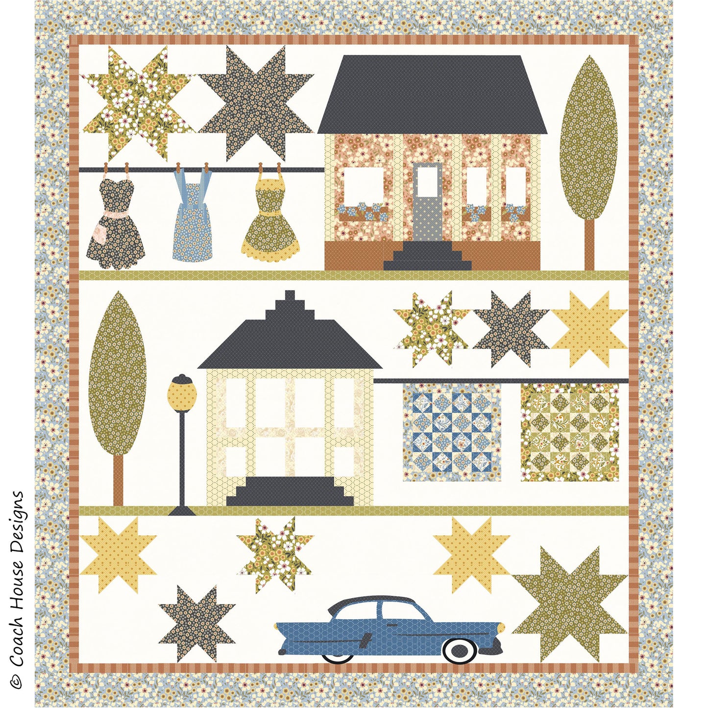 Drive Down Bonnie Lane Downloadable PDF Quilt Pattern
