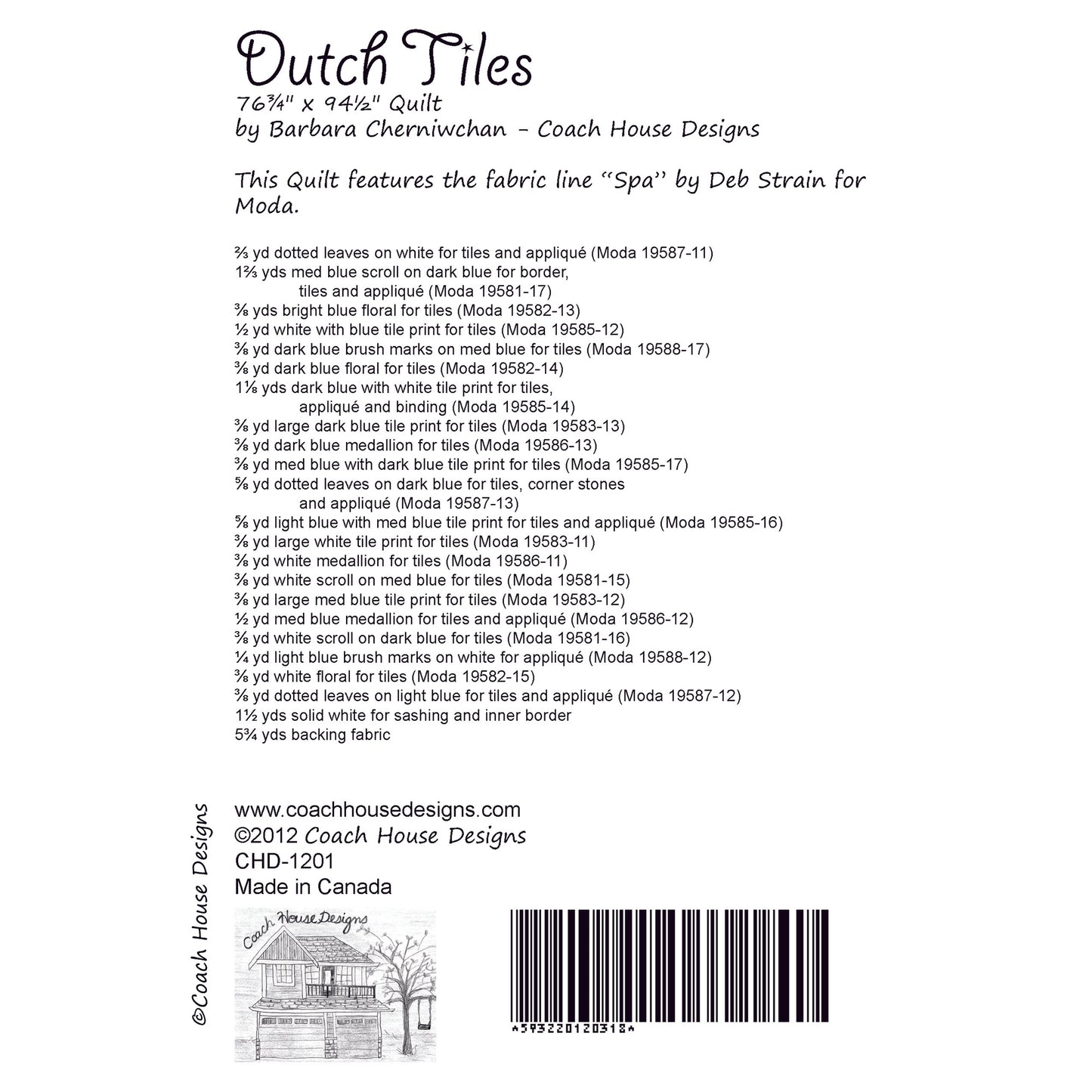 Dutch Tiles Quilt Pattern