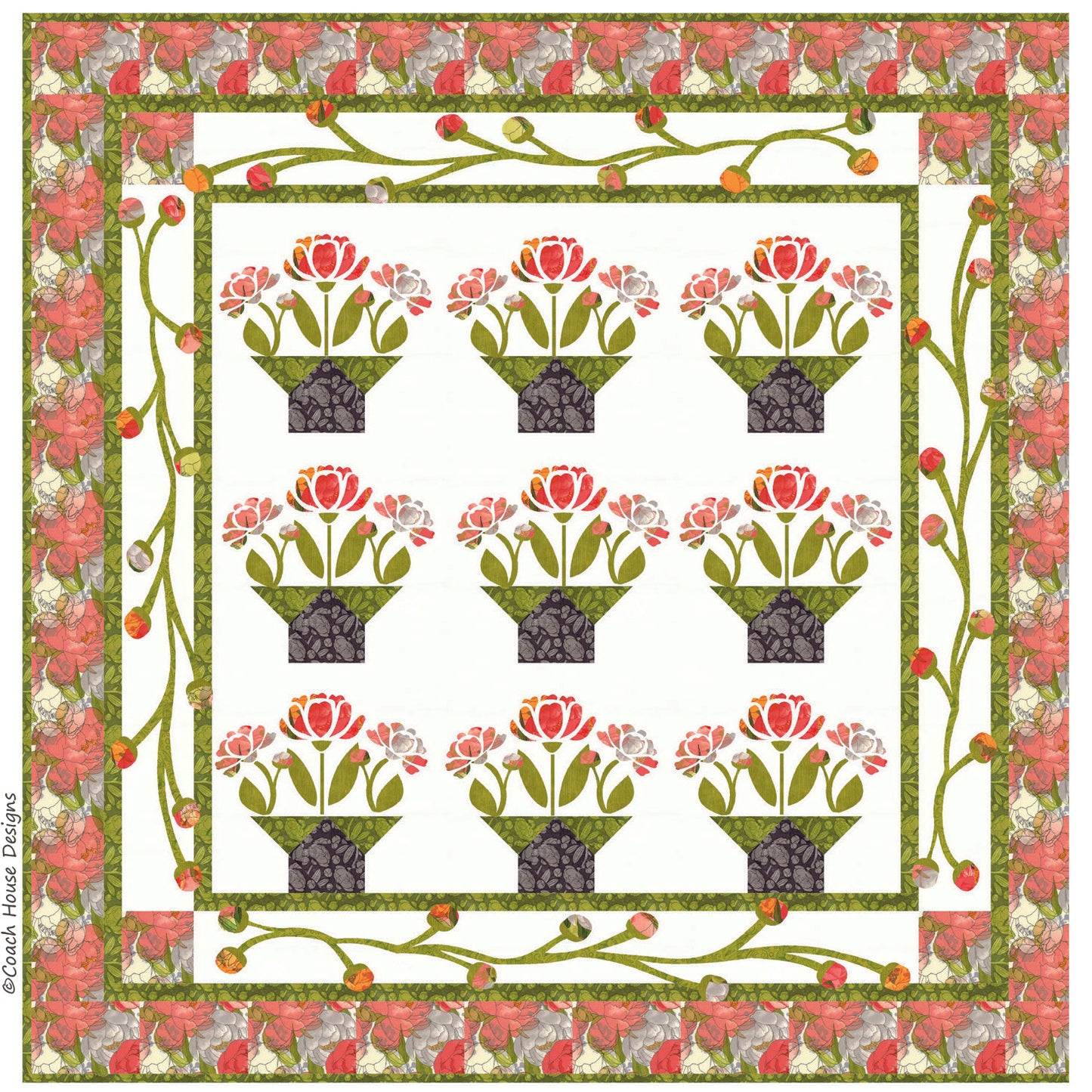 Elizabeth’s Garden Downloadable PDF Quilt Pattern