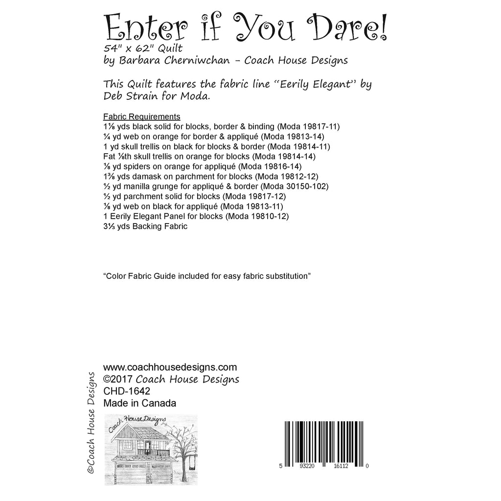 Enter if You Dare! Downloadable PDF Quilt Pattern – Coach House Designs US