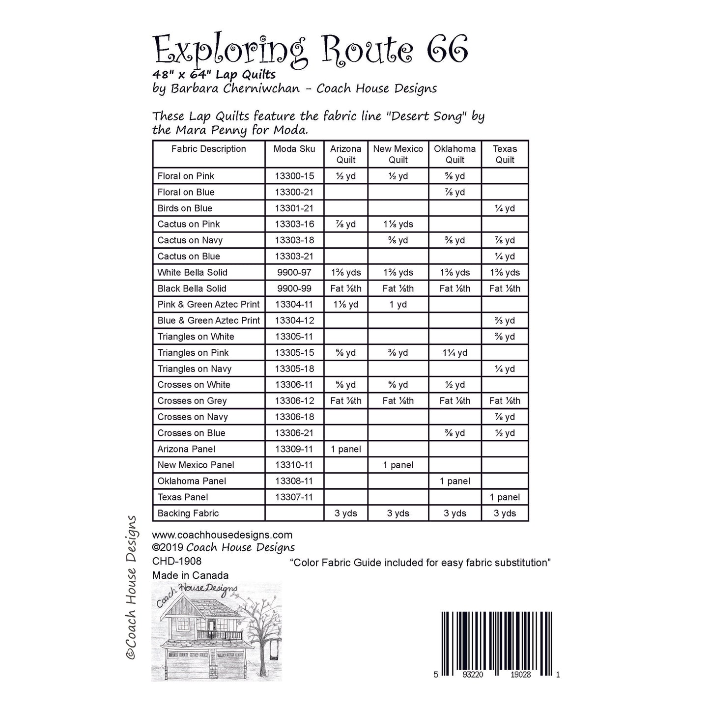 Exploring Route 66 Quilt Pattern