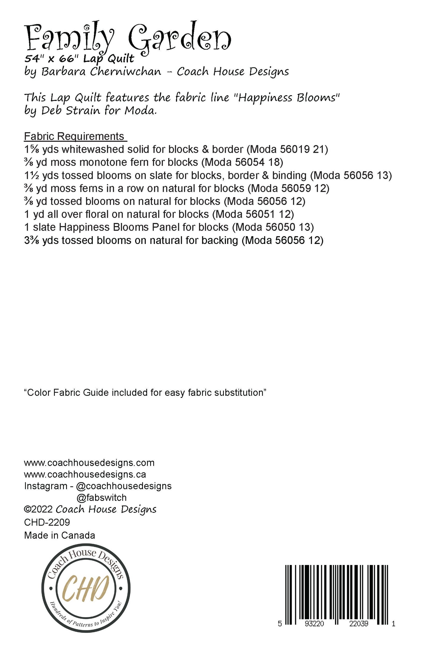 Family Garden Downloadable PDF Quilt Pattern