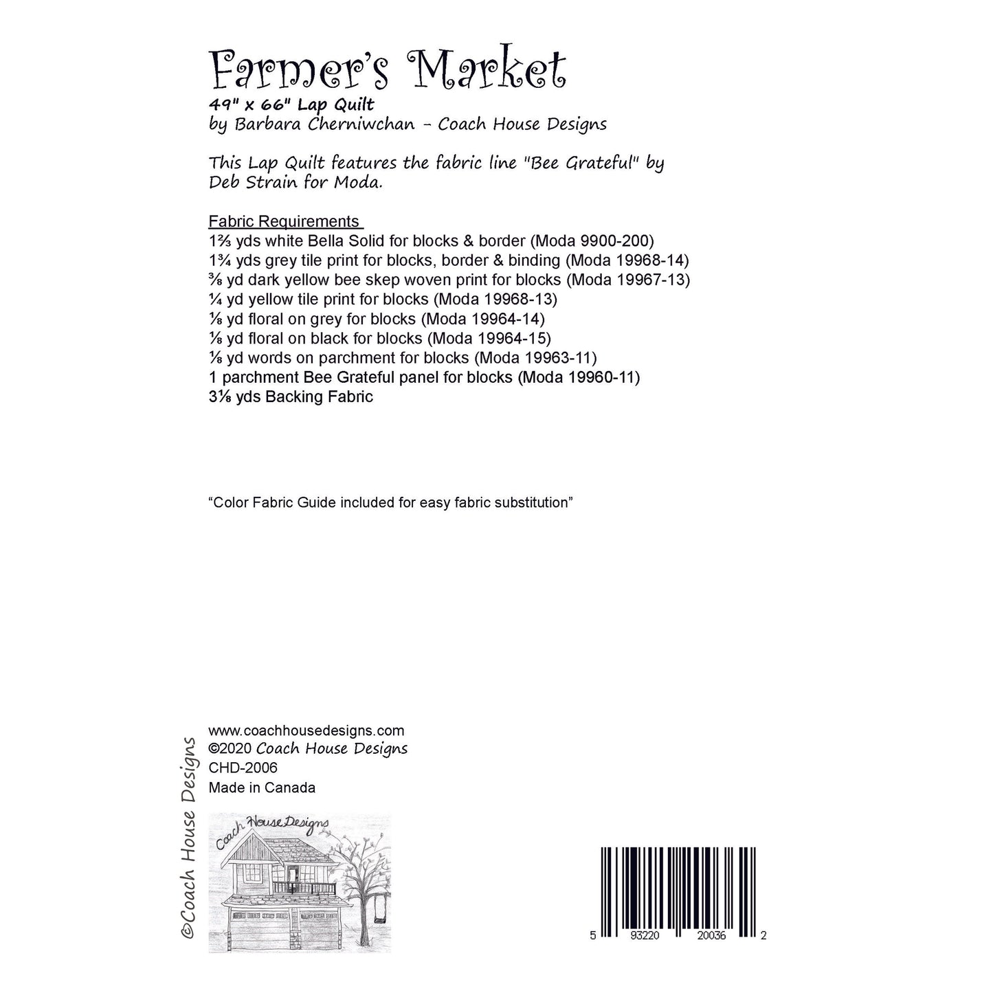 Farmer's Market Downloadable PDF Quilt Pattern