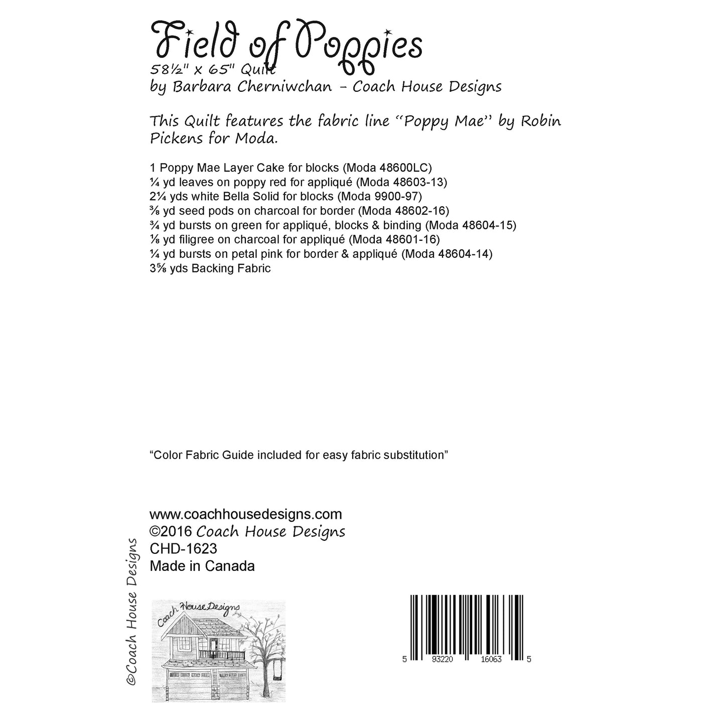 Field of Poppies Quilt Pattern