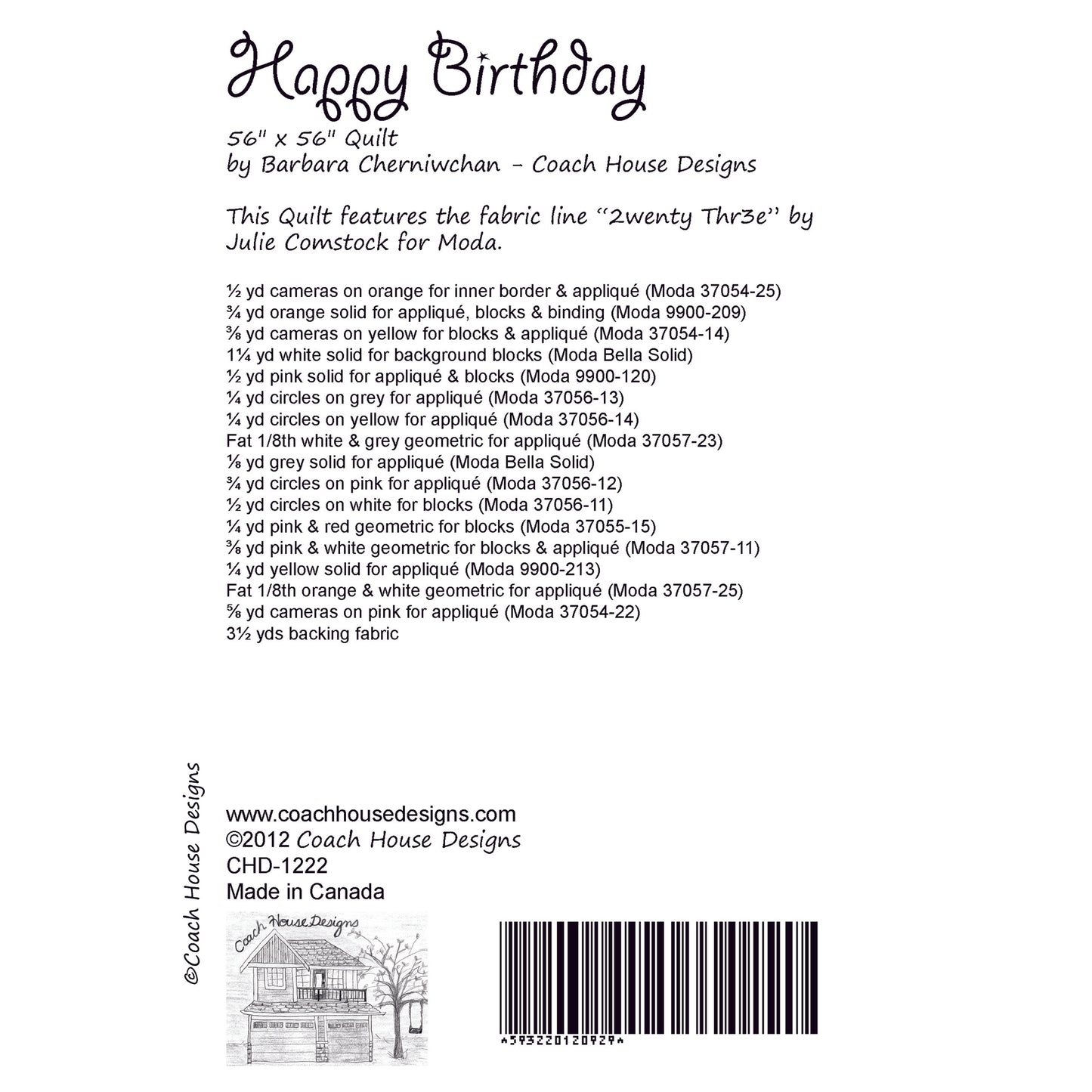 Happy Birthday Quilt Pattern