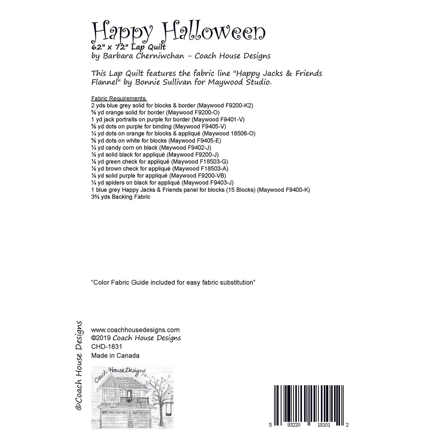 Happy Halloween Quilt Pattern