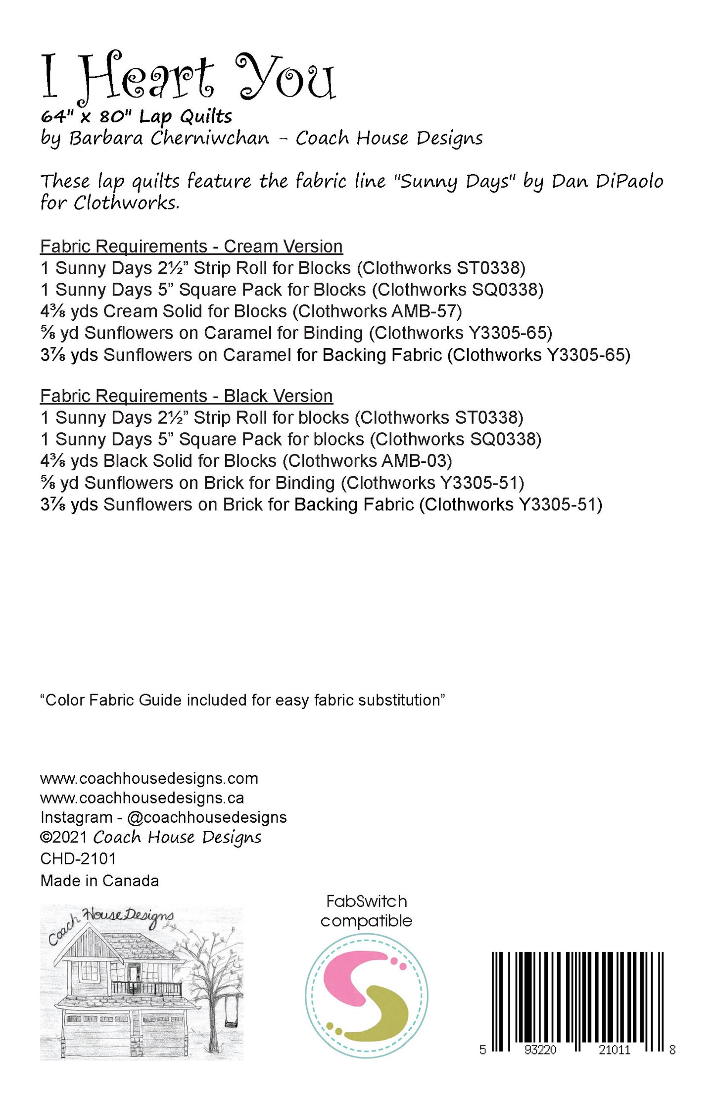 I Heart You Downloadable PDF Quilt Pattern