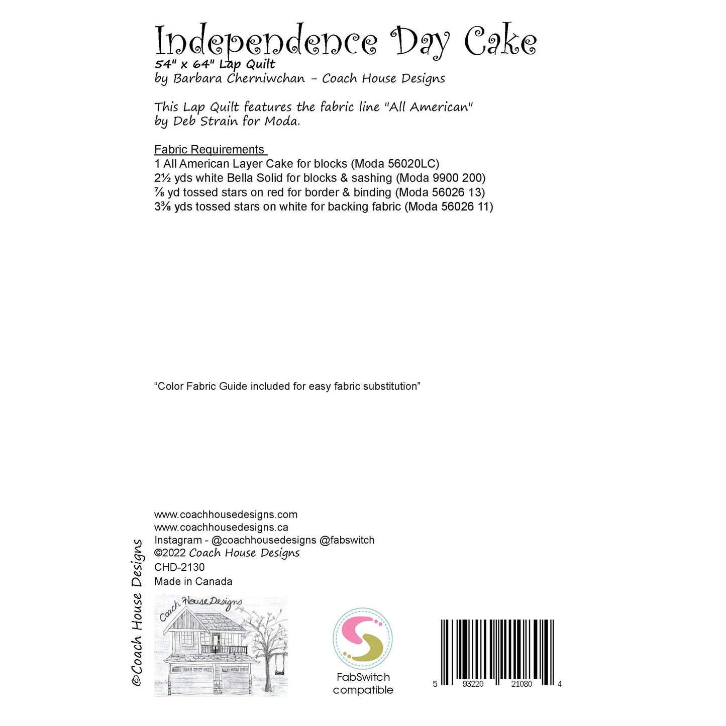 Independence Day Cake Downloadable PDF Quilt Pattern