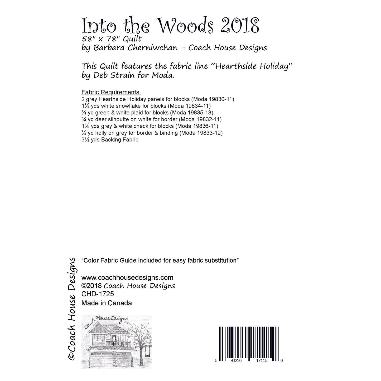 Into the Woods 2018 Quilt Pattern