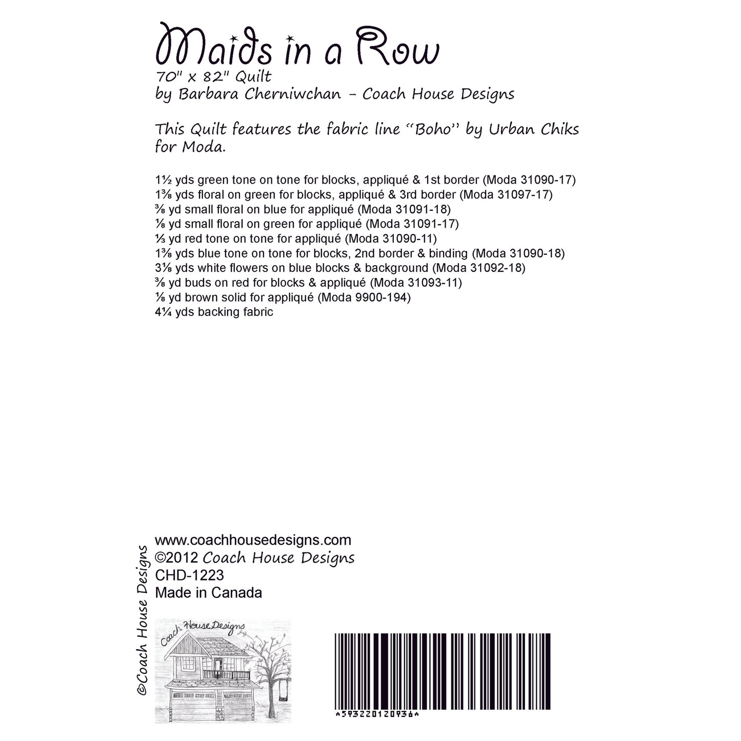 Maids in a Row Downloadable PDF Quilt Pattern