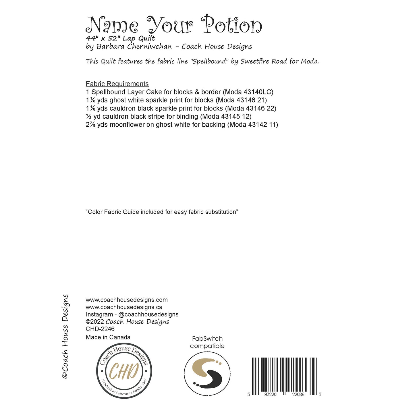 Name Your Potion Quilt Pattern