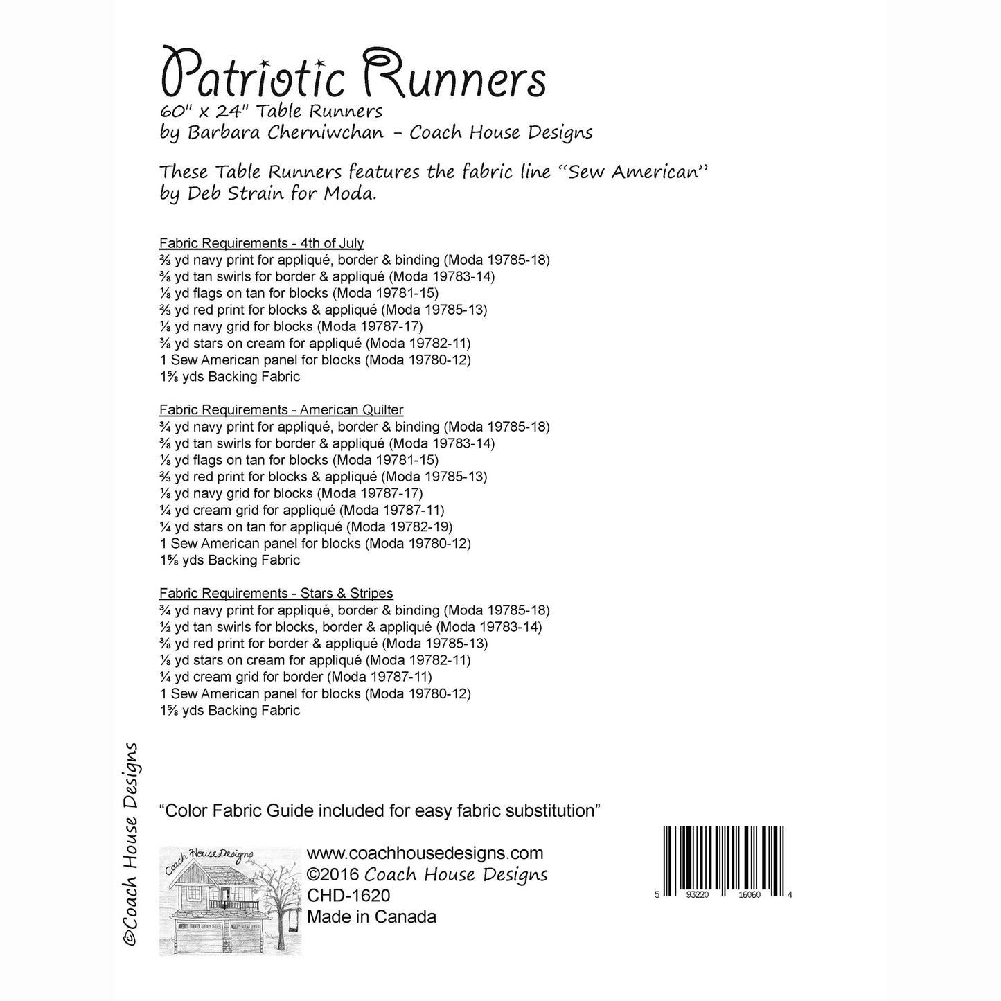 Patriotic Runners Quilt Pattern