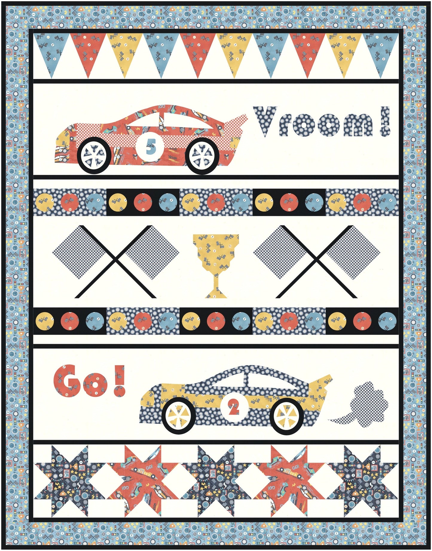 Race Day Downloadable PDF Quilt Pattern