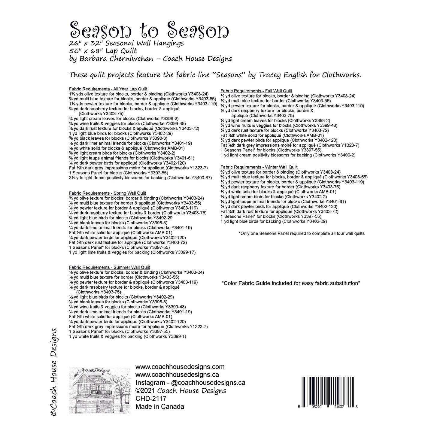 Season to Season Downloadable PDF Quilt Pattern