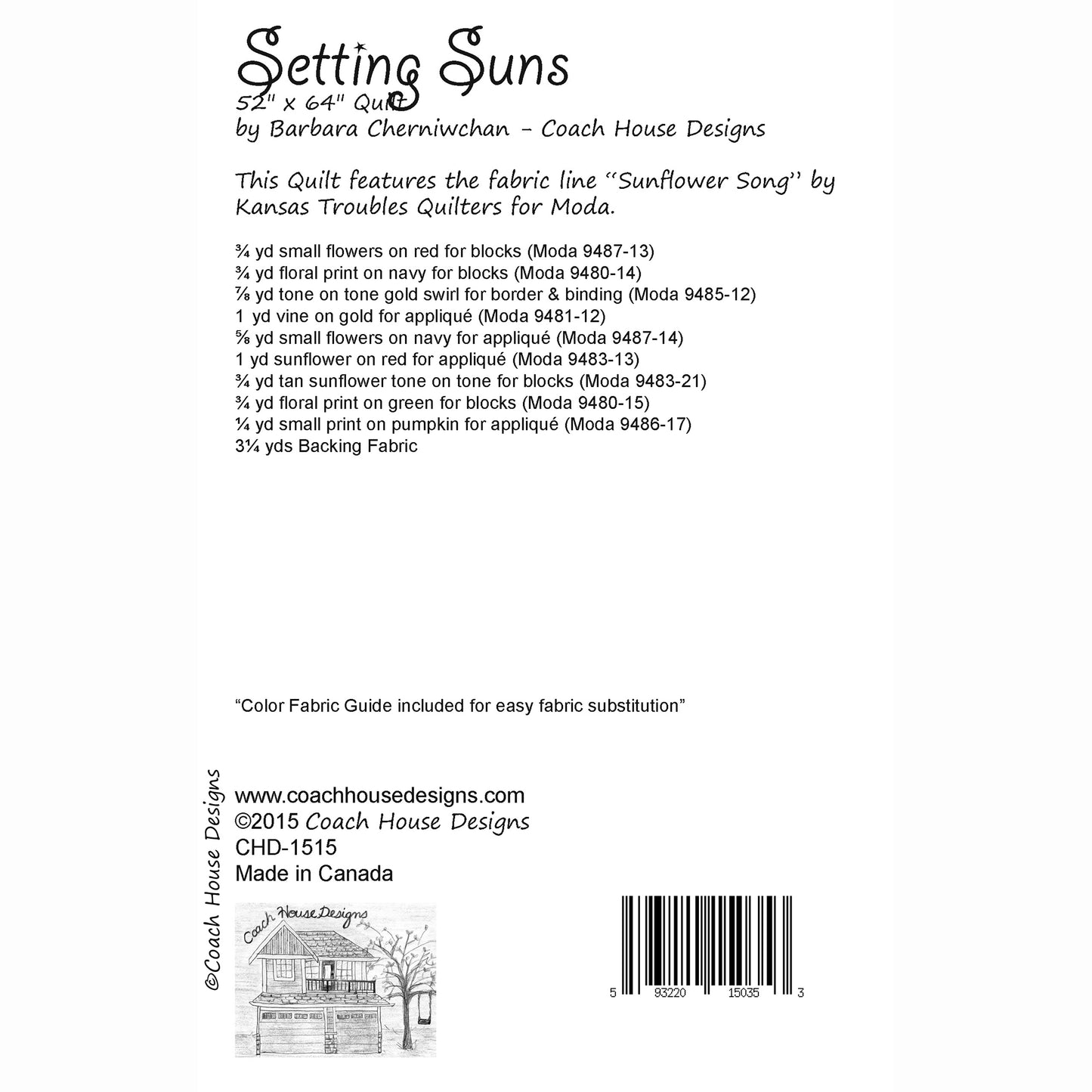 Setting Suns Quilt Pattern