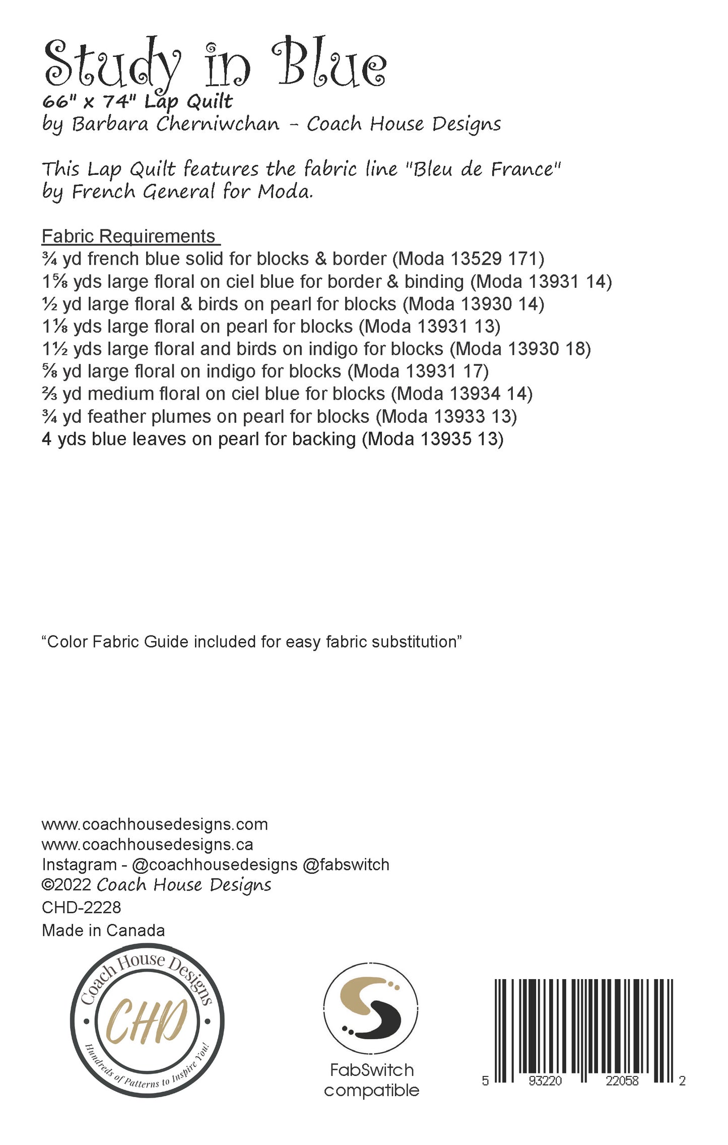 Study in Blue Downloadable PDF Quilt Pattern