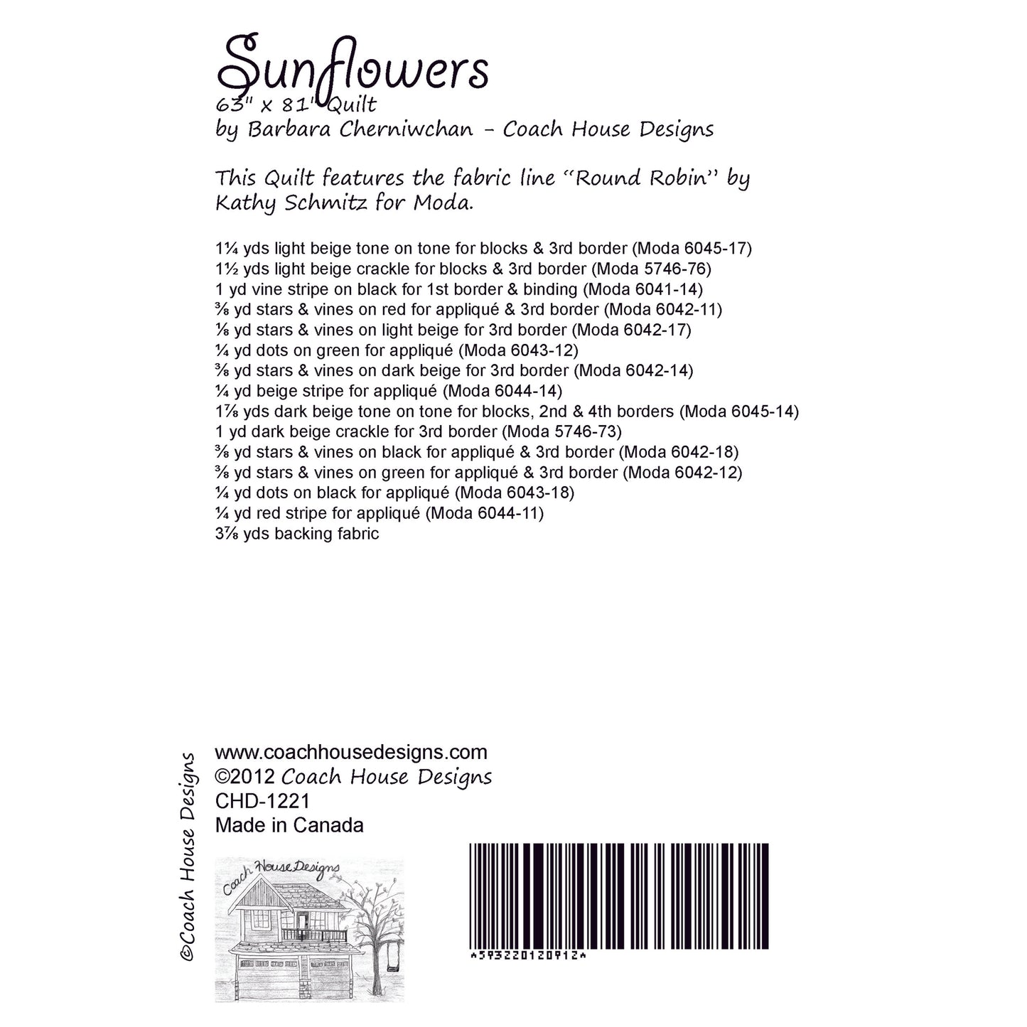 Sunflowers Downloadable PDF Quilt Pattern