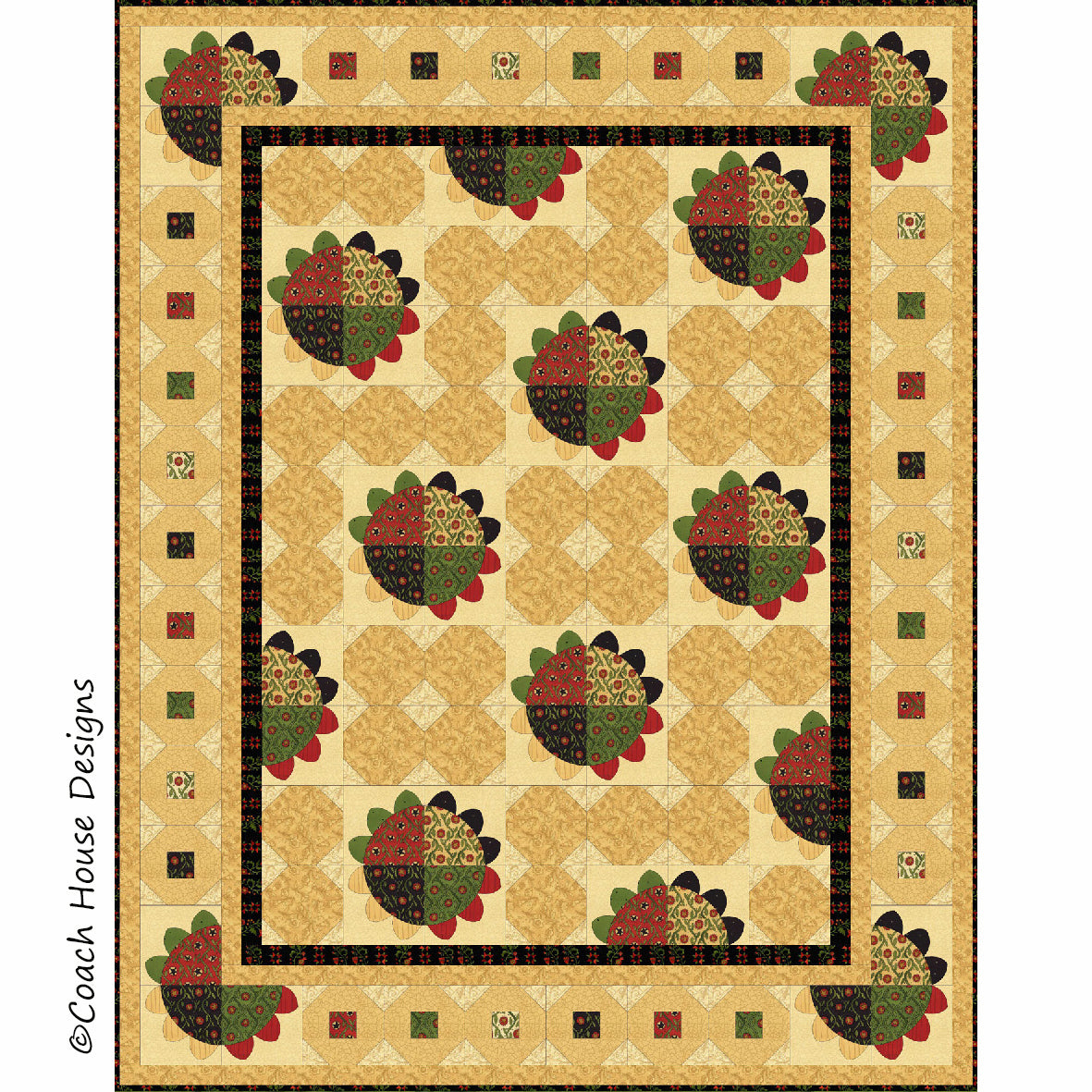 Sunflowers Downloadable PDF Quilt Pattern