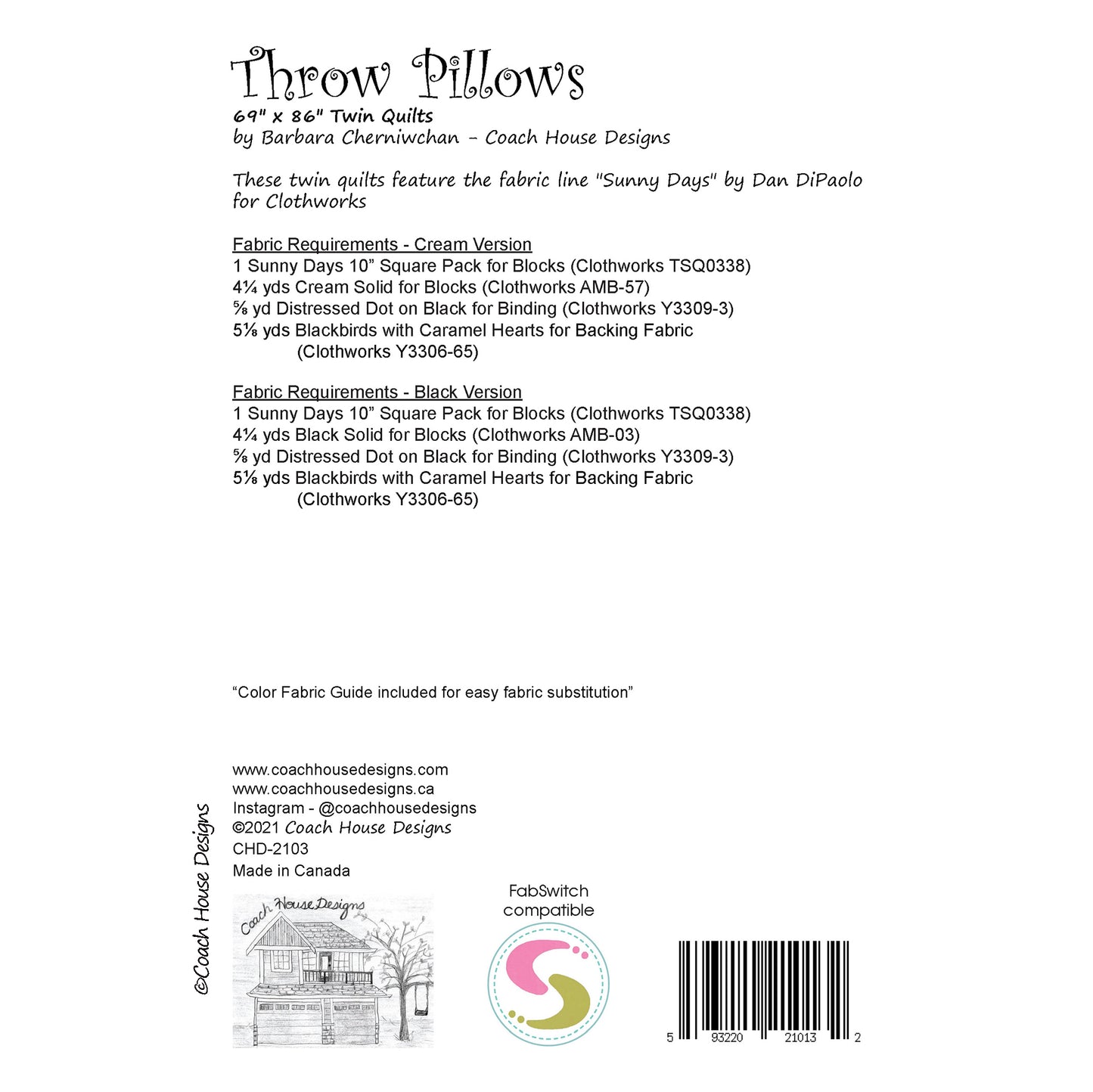 Throw Pillows Downloadable PDF Quilt Pattern