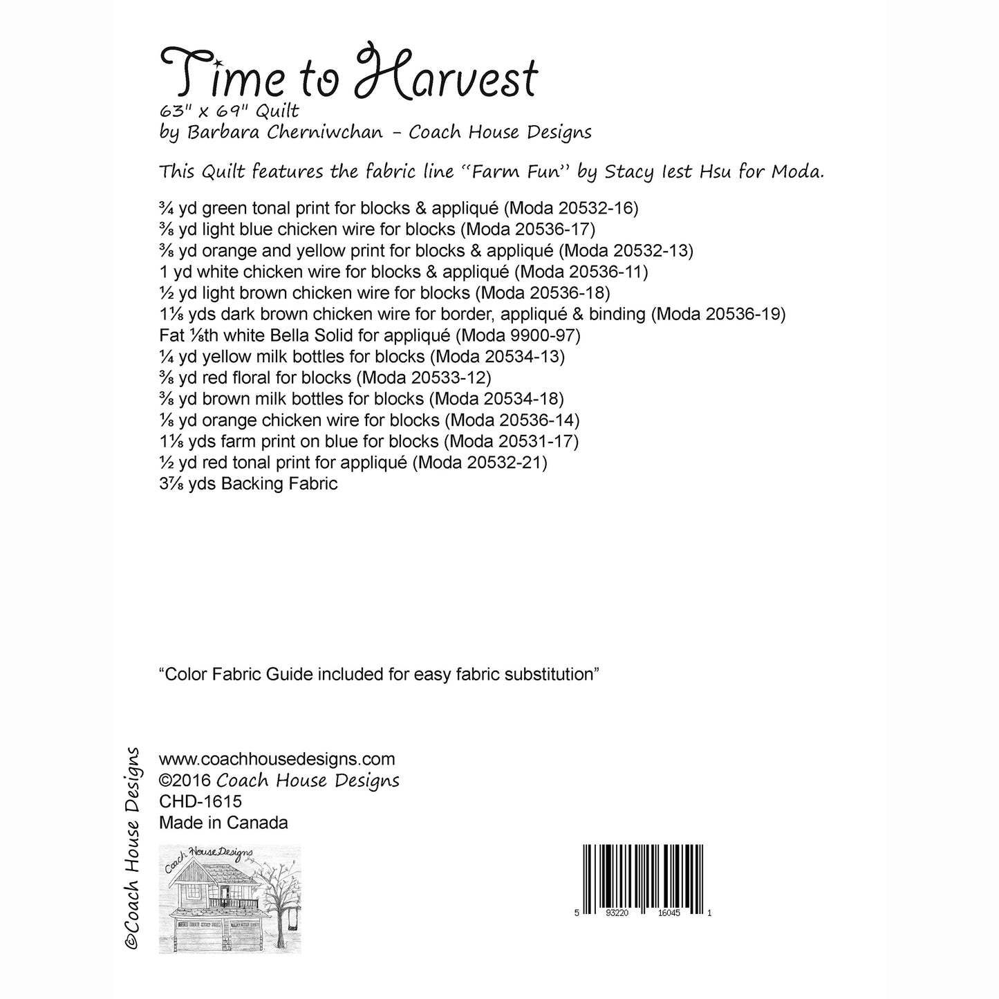 Time to Harvest Quilt Pattern