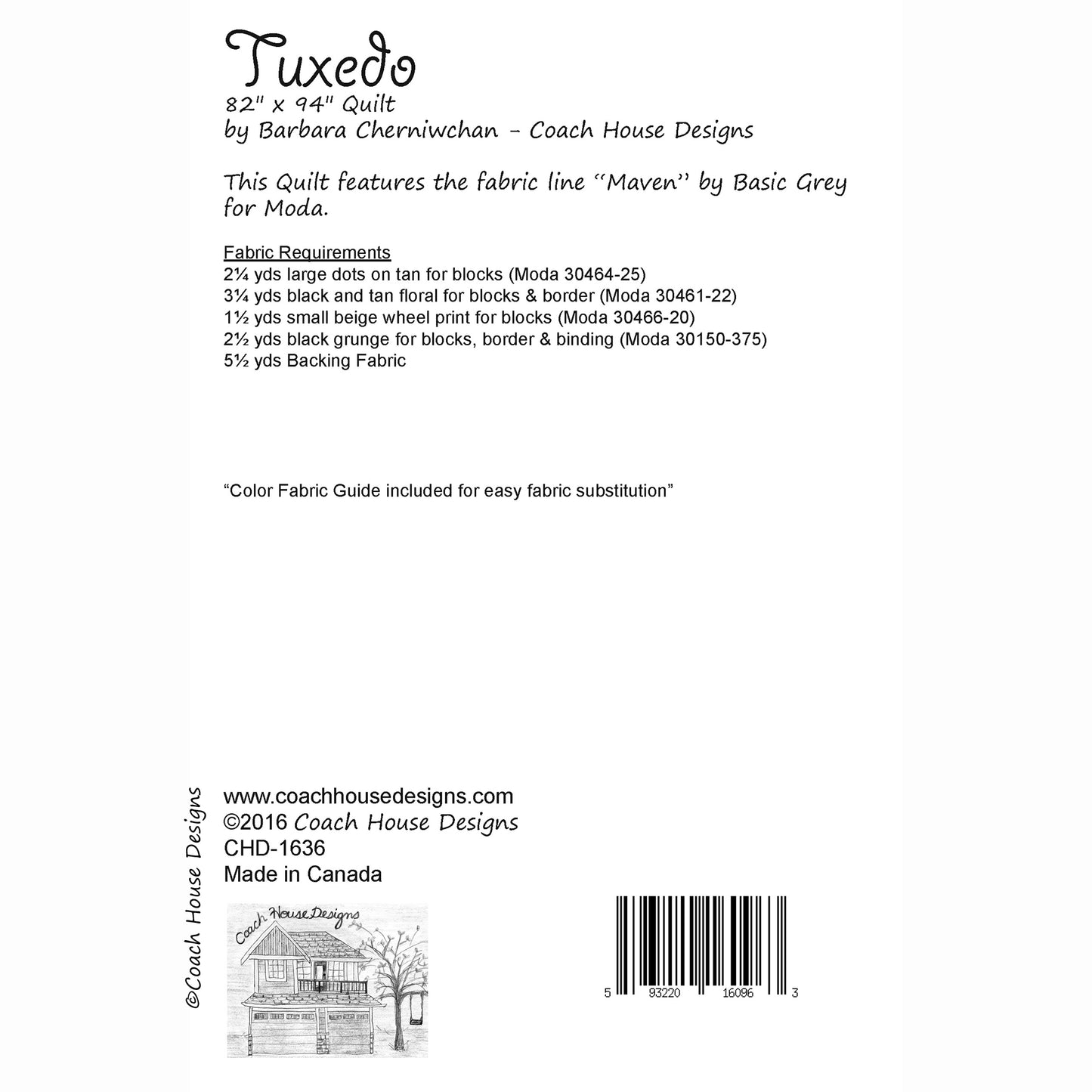 Tuxedo Downloadable PDF Quilt Pattern